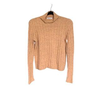 MADEWELL WOMENS WOOL BLEND‎ MOCK TURTLENECK SWEATER HEATHER MUSTARD SIZE SMALL
